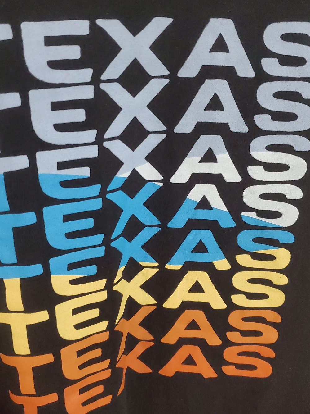 Retro Texas Stacked Graphic Tee Black Size XL